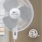 Proaira 18-inch Oscillating Pedestal Fan w/Adjustable Tilt, 3 Speed Control, White PF18W - alternate 2